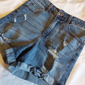 Pinks Re Generation Jean Shorts Juniors 7/28 Beach Babe Cut Off Distressed Denim